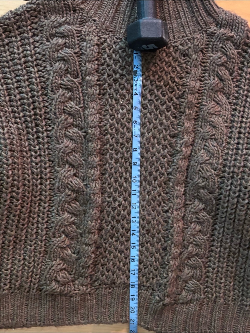 Universal Thread Fisherman chunky oversized Cozy Cable Knit Sweater - Brown XL - Picture 6 of 6